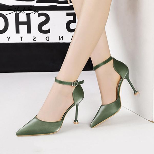 summer women high heel pumps 9.5cm thin heels satin silk female elegant sweet buckle strap shoes dress, Black
summer women high heel pumps 9.5cm thin heels satin silk female elegant sweet buckle strap shoes dress, Black