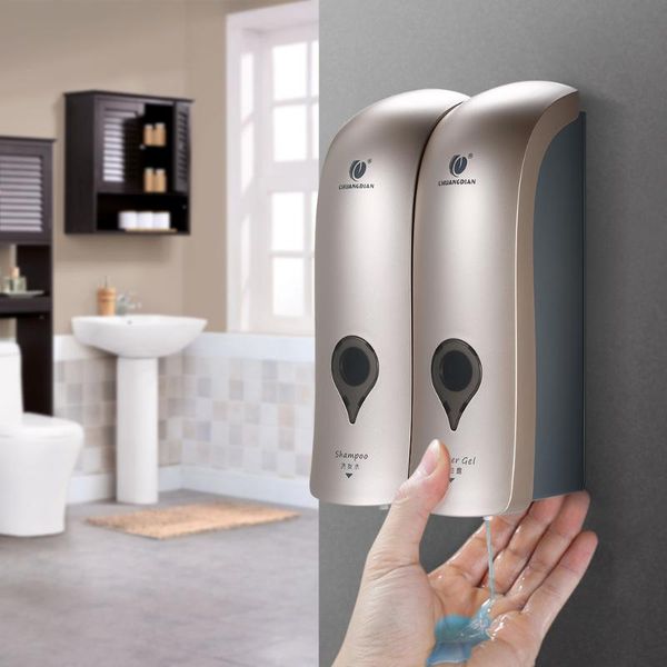 drilling wall mounted soap dispenser double-head manual bathroom liquid shampoo 300ml*2
drilling wall mounted soap dispenser double-head manual bathroom liquid shampoo 300ml*2