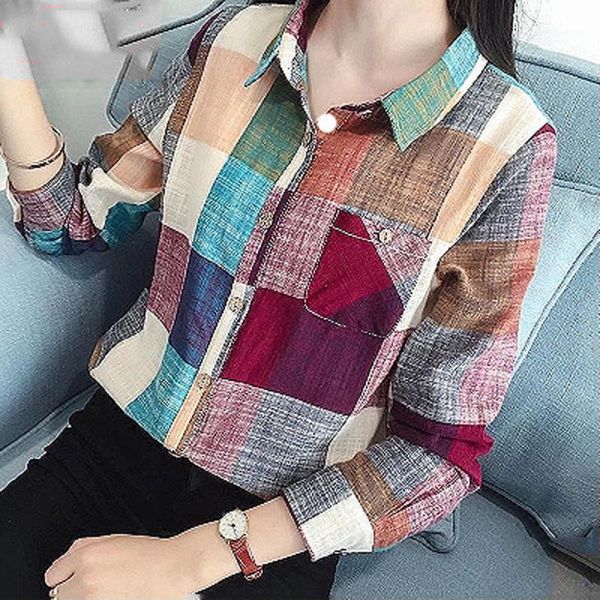 women's blouses & shirts women turn-down collar spring plaid all-match long sleeve loose outwear harajuku female chic #t2g, White
women's blouses & shirts women turn-down collar spring plaid all-match long sleeve loose outwear harajuku female chic #t2g, White