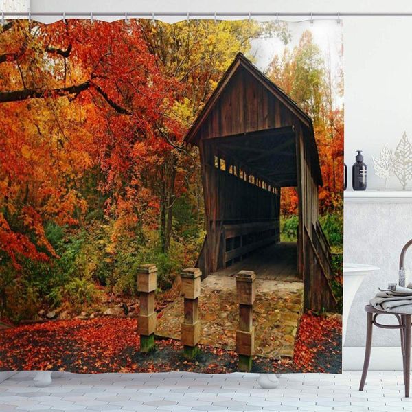 shower curtain set with 12 hooks,covered bridge autumn leaves trees,machine washable,72" x 72"
shower curtain set with 12 hooks,covered bridge autumn leaves trees,machine washable,72" x 72"