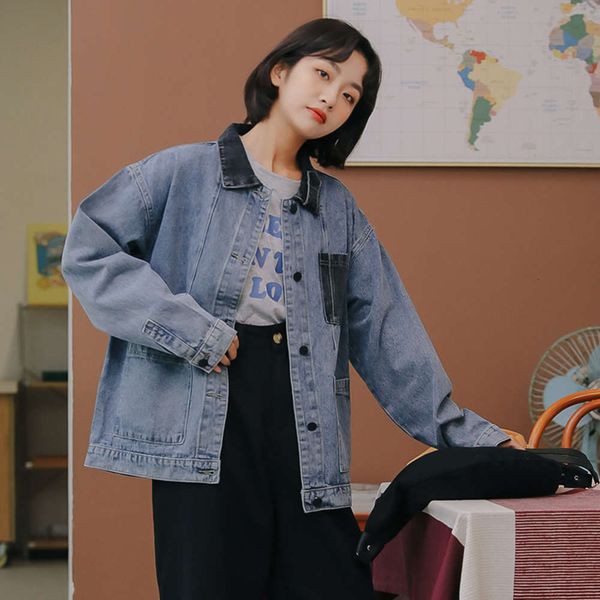 jackets coat 2021 spring fashion bf color matching loose long sleeve jeans jacket women's versatile c4oy, Black;brown
jackets coat 2021 spring fashion bf color matching loose long sleeve jeans jacket women's versatile c4oy, Black;brown