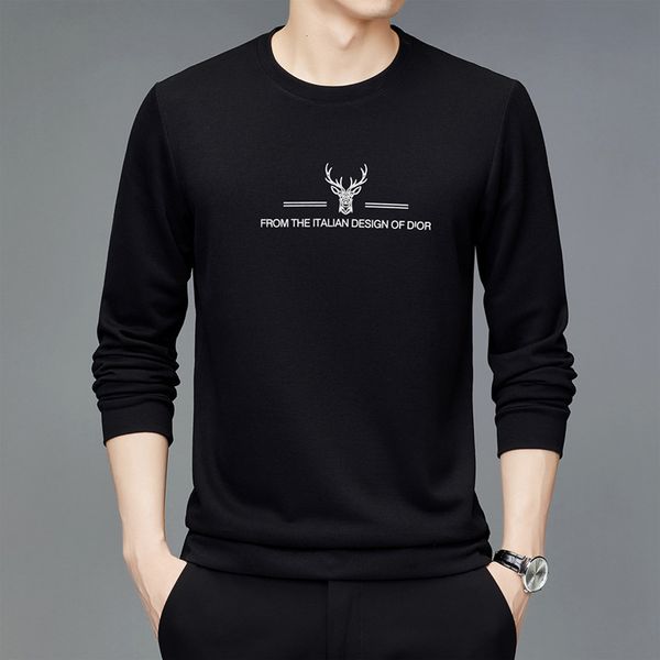 spring autumn round neck long sleeve young and middle-aged thin loose t-shirt men's sweater bottomed shirt, White;black
spring autumn round neck long sleeve young and middle-aged thin loose t-shirt men's sweater bottomed shirt, White;black