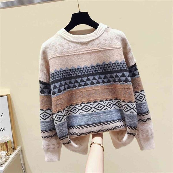 female art retro fashion autumn women sweaters and winter student japanese diamond jacquard pullover, White;black
female art retro fashion autumn women sweaters and winter student japanese diamond jacquard pullover, White;black