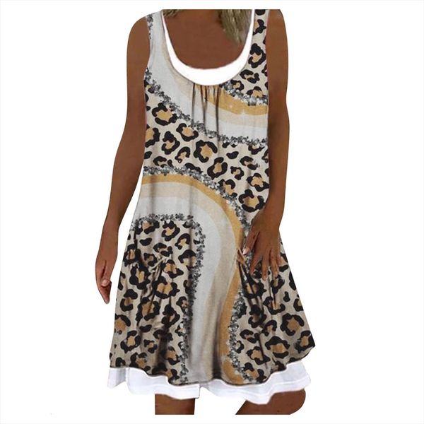 summer printed sleeveless slim fake womens dresses two piece stacked ruffled hedging round neck casual robe femme, Black;gray
summer printed sleeveless slim fake womens dresses two piece stacked ruffled hedging round neck casual robe femme, Black;gray
