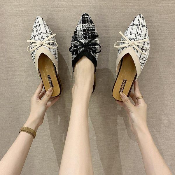 women low heel mules sandals 2021 fashion bowknot slipper pointed toe shallow slip on slides shoe pantuflas mujer slippers, Black
women low heel mules sandals 2021 fashion bowknot slipper pointed toe shallow slip on slides shoe pantuflas mujer slippers, Black