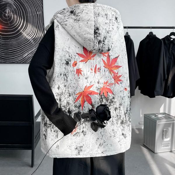 men's vests men maple print sleeveless vest winter korean fashion warm cotton padded jacket coat parkas waistcoat veste male, Black;white
men's vests men maple print sleeveless vest winter korean fashion warm cotton padded jacket coat parkas waistcoat veste male, Black;white