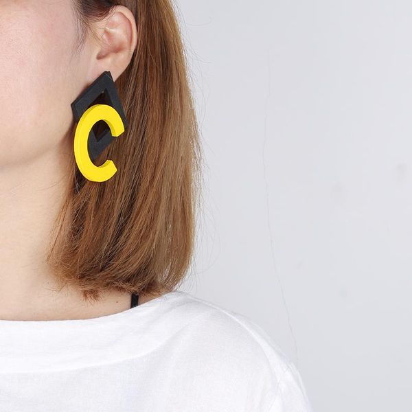 dangle & chandelier yd&ydbz yellow semicircular drop earrings for women luxury designer handmade jewelry statement earring party boho access, Silver