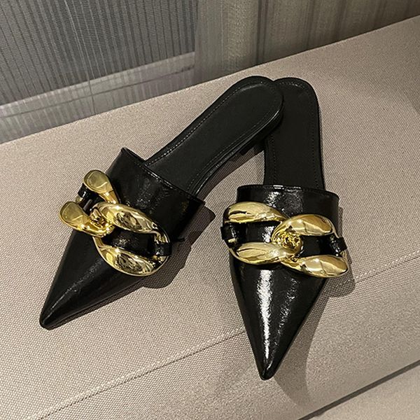 2021 women slippers slip on flat heel slides shoes for woman fashion chain outdoor flats slippers ladies dress casual slippers, Black
2021 women slippers slip on flat heel slides shoes for woman fashion chain outdoor flats slippers ladies dress casual slippers, Black