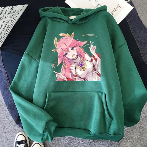 women's hoodies & sweatshirts yae miko hoodie women harajuku graphic kawaii genshin impact winter funny pullover sweatshirt hoody top, Black 
women's hoodies & sweatshirts yae miko hoodie women harajuku graphic kawaii genshin impact winter funny pullover sweatshirt hoody top, Black