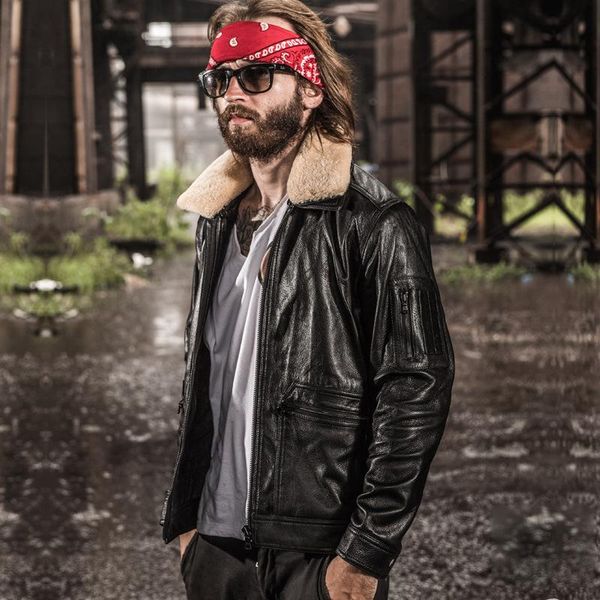 men's leather & faux autumn arrival casual mens sheepskin genuine short jacket pilot fur collar zipper coat for male, Black
men's leather & faux autumn arrival casual mens sheepskin genuine short jacket pilot fur collar zipper coat for male, Black