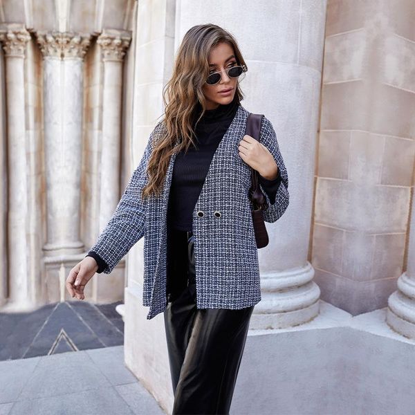 autumn long sleeved plaid coat for office lady single button v-neck knit cardigan 107 women's jackets, Black;brown
autumn long sleeved plaid coat for office lady single button v-neck knit cardigan 107 women's jackets, Black;brown