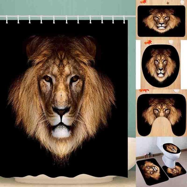 bath accessory set bathroom shower curtain lion printing waterproof setstoilet cover mat non-slip rug
bath accessory set bathroom shower curtain lion printing waterproof setstoilet cover mat non-slip rug