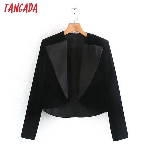 women fashion velvet crop blazer coat vintage long sleeve female outerwear chic 2w38 210416, Black
women fashion velvet crop blazer coat vintage long sleeve female outerwear chic 2w38 210416, Black