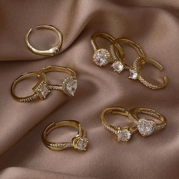 cluster rings 2021 vintage square zircon for women gold color lovely fashion jewelry heart drop wedding ring cute knuckle tail, Golden;silver
cluster rings 2021 vintage square zircon for women gold color lovely fashion jewelry heart drop wedding ring cute knuckle tail, Golden;silver
