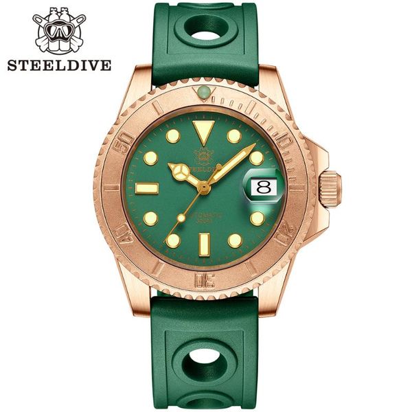 wristwatches steeldive sd1953s 41mm bronze bezel green dial c3 luminous 300m waterproof steel case back nh35 automatic dive watch, Slivery;brown
wristwatches steeldive sd1953s 41mm bronze bezel green dial c3 luminous 300m waterproof steel case back nh35 automatic dive watch, Slivery;brown