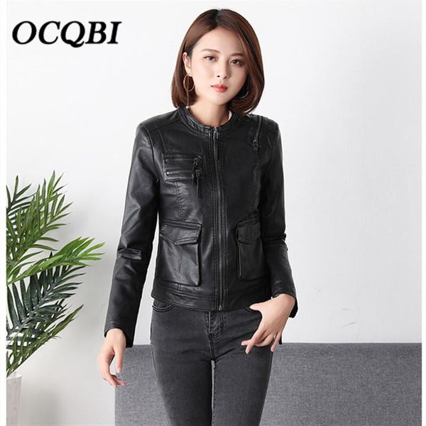 women's jackets 2021 spring bomber motorcycle pu jacket fashion bodycon pockets streetwear short women coats and, Black;brown
women's jackets 2021 spring bomber motorcycle pu jacket fashion bodycon pockets streetwear short women coats and, Black;brown
