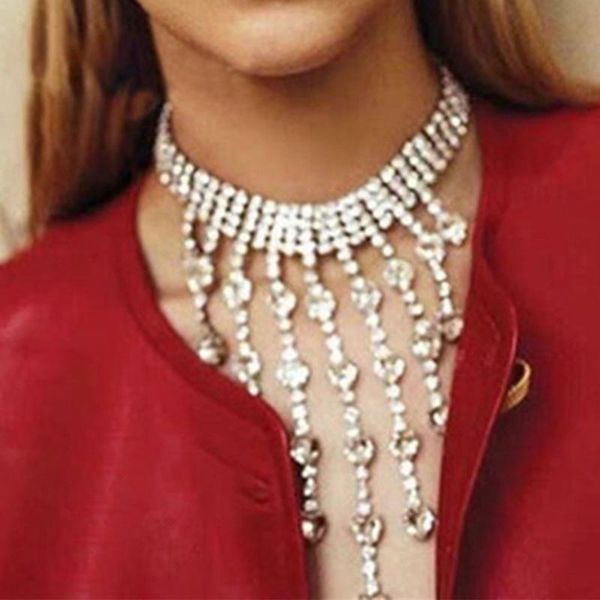 chokers stonefans multi-layer tassel rhinestone choker necklace heart pendant crystal collar for women wedding party jewelry, Golden;silver
chokers stonefans multi-layer tassel rhinestone choker necklace heart pendant crystal collar for women wedding party jewelry, Golden;silver