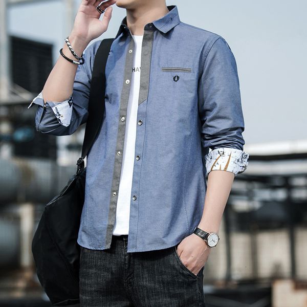 spring 2021 and summer new korean long sleeve shirt pure cotton leisure young men's popular coat baita, White;black
spring 2021 and summer new korean long sleeve shirt pure cotton leisure young men's popular coat baita, White;black
