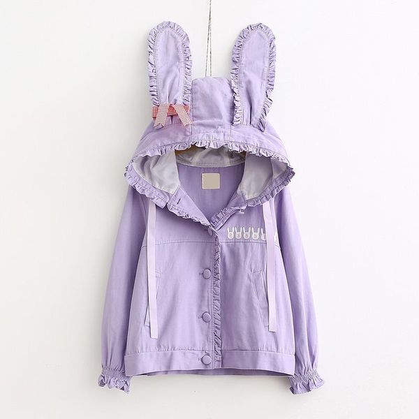 women's jackets 2021 fall winter basic ladies japanese sweet ears embroidery single breasted cute jacket pink outerwear, Black;brown
women's jackets 2021 fall winter basic ladies japanese sweet ears embroidery single breasted cute jacket pink outerwear, Black;brown