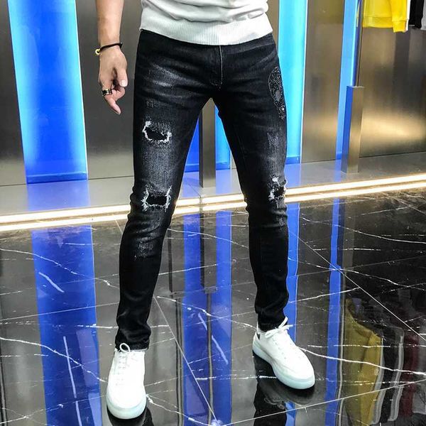 men's jeans autumn fashionable versatile pants diamond slim fit black leggings elastic fashion youth d3ri, Blue
men's jeans autumn fashionable versatile pants diamond slim fit black leggings elastic fashion youth d3ri, Blue