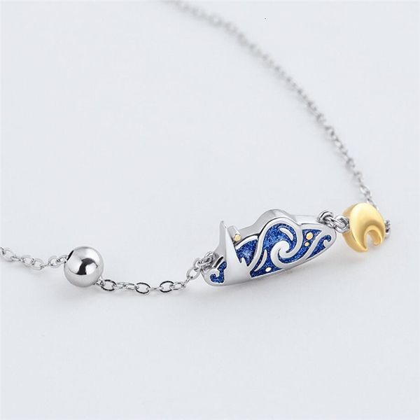 sole memory creativity van gogh blue drop glaze starry sky golden moon 925 sterling silver female necklace sne496
sole memory creativity van gogh blue drop glaze starry sky golden moon 925 sterling silver female necklace sne496