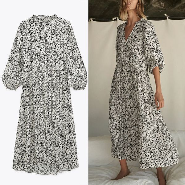 dresses print oversized women sleeve ruffle collar party es woman fashion summer long pleated vestidos, Black;gray
dresses print oversized women sleeve ruffle collar party es woman fashion summer long pleated vestidos, Black;gray