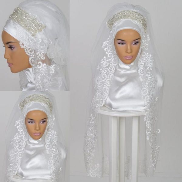 bridal veils fingertip length muslim hijab 2021 lace appliques edge islamic brides turban head wear covering custom made, Black
bridal veils fingertip length muslim hijab 2021 lace appliques edge islamic brides turban head wear covering custom made, Black