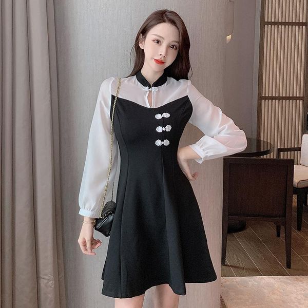casual dresses coigarsam chinese style women one-piece dress korean cheongsam vintage black 8102, Black;gray
casual dresses coigarsam chinese style women one-piece dress korean cheongsam vintage black 8102, Black;gray