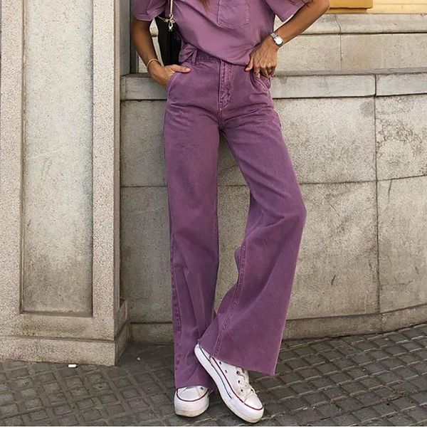women's jeans casual loose straight trousers ladies fashion high waist washed flare tricolor classic streetwear, Blue
women's jeans casual loose straight trousers ladies fashion high waist washed flare tricolor classic streetwear, Blue