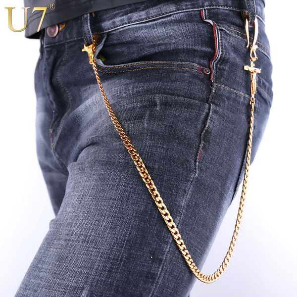 keychains u7 brand hip hop waist biker chain belt gold color rock punk trousers jean motorcyle men jewelry cross jusus pants chains j001, Silver
keychains u7 brand hip hop waist biker chain belt gold color rock punk trousers jean motorcyle men jewelry cross jusus pants chains j001, Silver