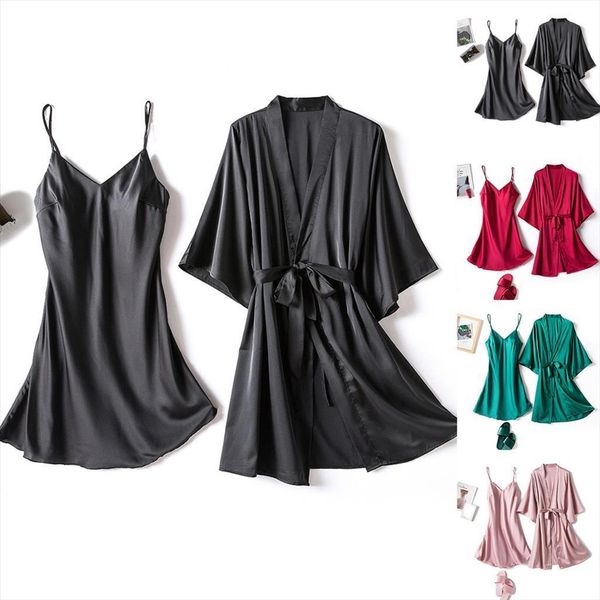 rayon robe gown women sleepwear set summer bathrobe 2 pieces solid kimono nightdress lace nightwear 3, Black;red
rayon robe gown women sleepwear set summer bathrobe 2 pieces solid kimono nightdress lace nightwear 3, Black;red