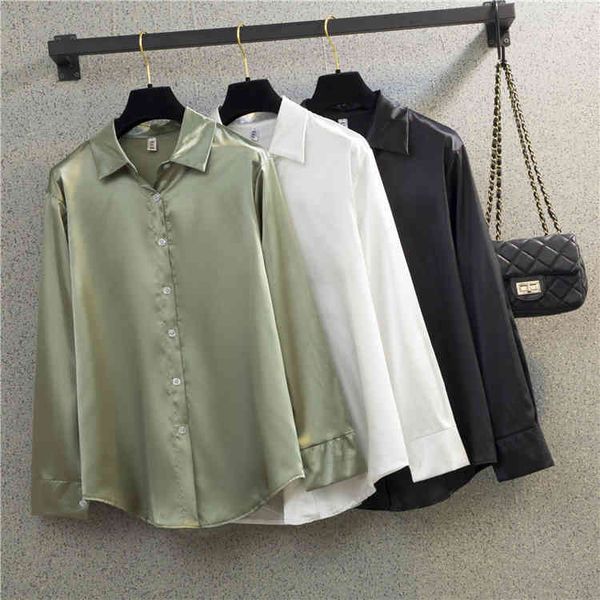 jacket Soft female cozy sleeves long spring ladies vintage femme streetwear women's satin shirt a453, Black;brown
jacket Soft female cozy sleeves long spring ladies vintage femme streetwear women's satin shirt a453, Black;brown