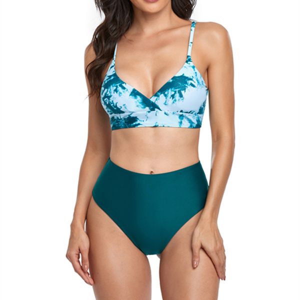 women's swimmer swimsuit high waisted bikini tie dye printed split sexy, White;black
women's swimmer swimsuit high waisted bikini tie dye printed split sexy, White;black