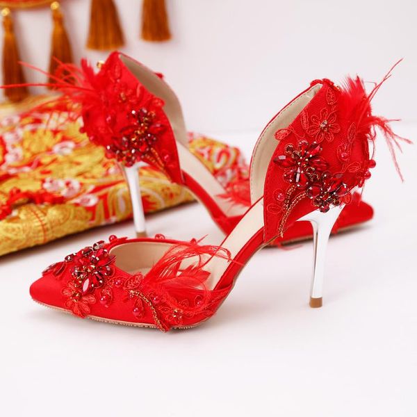 dress shoes 9cm high heels wedding red feather women pumps crystal floral stiletto bridal bridesmaids gift party ladies, Black
dress shoes 9cm high heels wedding red feather women pumps crystal floral stiletto bridal bridesmaids gift party ladies, Black