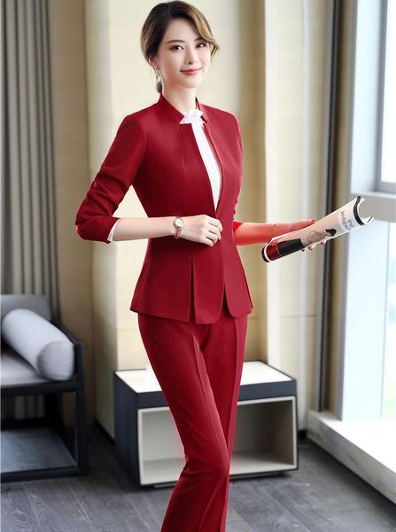 fashion red formal professional business suits blazers jackets and pants ladies office work female blazer sets women's two piece, White
fashion red formal professional business suits blazers jackets and pants ladies office work female blazer sets women's two piece, White