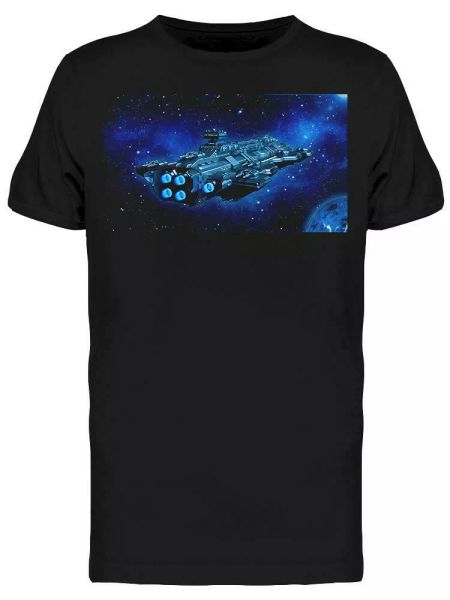 Spaceship Traveling In Space Tee Men's -Image by Shutterstock, White;black 
Spaceship Traveling In Space Tee Men's -Image by Shutterstock, White;black