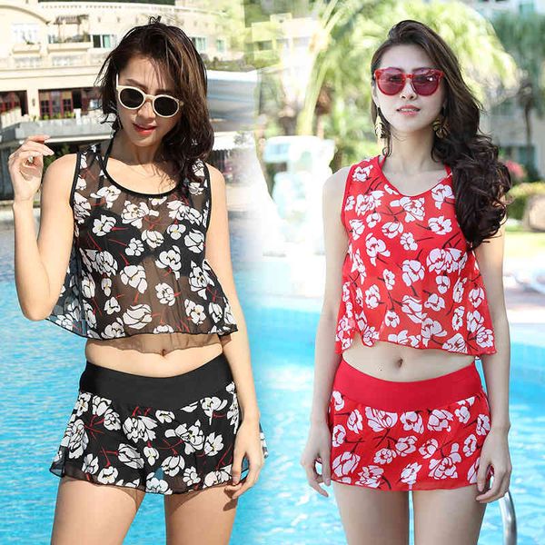 three split women's piece set conservative thin flat angle skirt type steel bracket gathered bikini swimsuit 87827, White;black
three split women's piece set conservative thin flat angle skirt type steel bracket gathered bikini swimsuit 87827, White;black