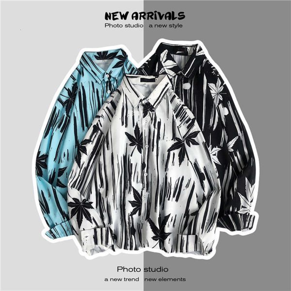 men's casual shirts shirthawaiian flower men's long sleeve korean couple spring and autumn fashion brand loose ruffian handsome sh, White;black
men's casual shirts shirthawaiian flower men's long sleeve korean couple spring and autumn fashion brand loose ruffian handsome sh, White;black
