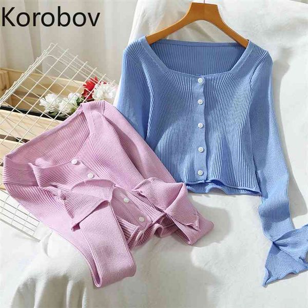 korobov autumn winter new long sleeve vintage single breasted cardigans korean solid knitted sweet square collar sweaters 210430, White
korobov autumn winter new long sleeve vintage single breasted cardigans korean solid knitted sweet square collar sweaters 210430, White