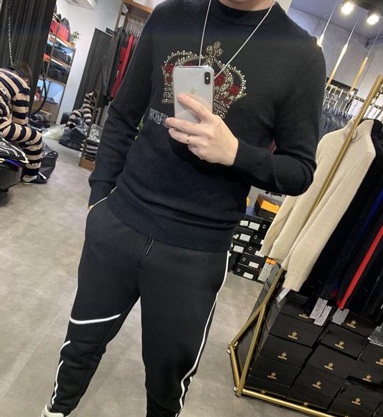 men's hoodies & sweatshirts autumn winter of man sweater 2021 korean crown drill crew neck fashion, Black
men's hoodies & sweatshirts autumn winter of man sweater 2021 korean crown drill crew neck fashion, Black