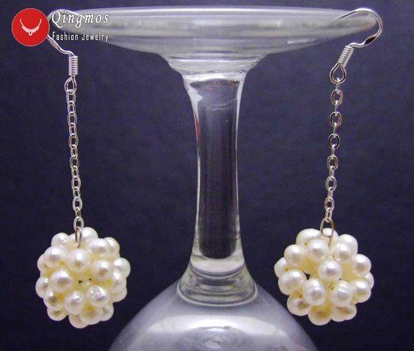 qingmos natural pearl earring for women with 4-5mm white handwork weaving round dangle ball jewelry 2 '' ear484 & chandelier, Silver
qingmos natural pearl earring for women with 4-5mm white handwork weaving round dangle ball jewelry 2 '' ear484 & chandelier, Silver