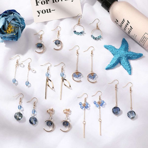 clip no ear hole female korean temperament simple blue crystal versatile new fashion long tassel earrings, Black
clip no ear hole female korean temperament simple blue crystal versatile new fashion long tassel earrings, Black