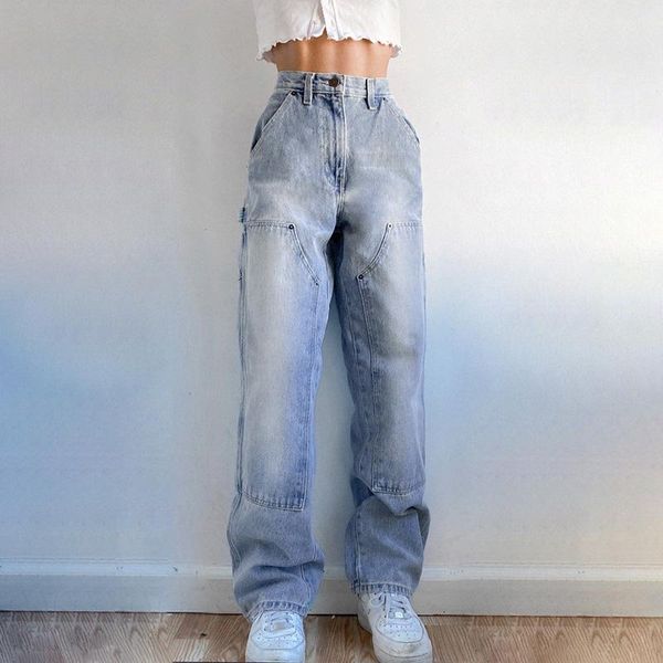 women's jeans the 2021 foreign trade trend street ins wind basic washed stitching big pocket women's straight, Blue
women's jeans the 2021 foreign trade trend street ins wind basic washed stitching big pocket women's straight, Blue