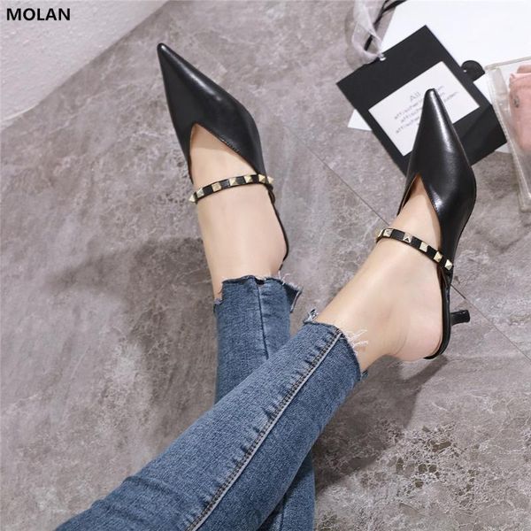 dress shoes molan brand designers 2021 fashion luxury rivet v mouth kitten heels lady pumps leather pointed mules flip flops, Black
dress shoes molan brand designers 2021 fashion luxury rivet v mouth kitten heels lady pumps leather pointed mules flip flops, Black
