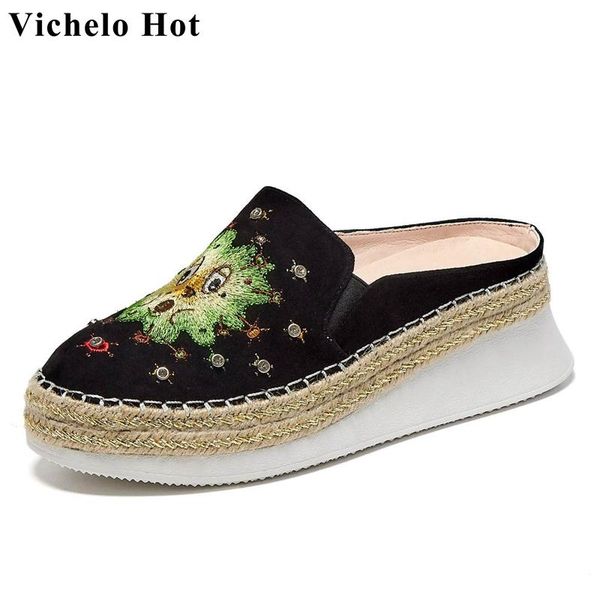 slippers vichelo sheep suede round toe high heels outside slipper embroidery rhinestone young lady daily wear slip on shoes women l87, Black
slippers vichelo sheep suede round toe high heels outside slipper embroidery rhinestone young lady daily wear slip on shoes women l87, Black
