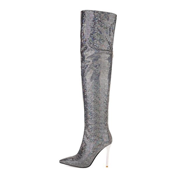 boots 2021 winter fashion pointed toe stilettos heels back zipper over the knee high sliver women's size 43, Black
boots 2021 winter fashion pointed toe stilettos heels back zipper over the knee high sliver women's size 43, Black