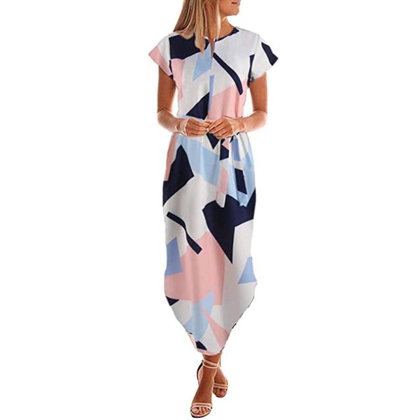 casual dresses women summer fashion short sleeve v neck printed maxi long dress with belt vestidos beach sundress, Black;gray
casual dresses women summer fashion short sleeve v neck printed maxi long dress with belt vestidos beach sundress, Black;gray
