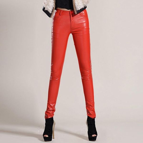 women's pants & capris winter fall fashion womens female red pu leather skinny , autumn warm pencil trousers for woman, Black;white
women's pants & capris winter fall fashion womens female red pu leather skinny , autumn warm pencil trousers for woman, Black;white