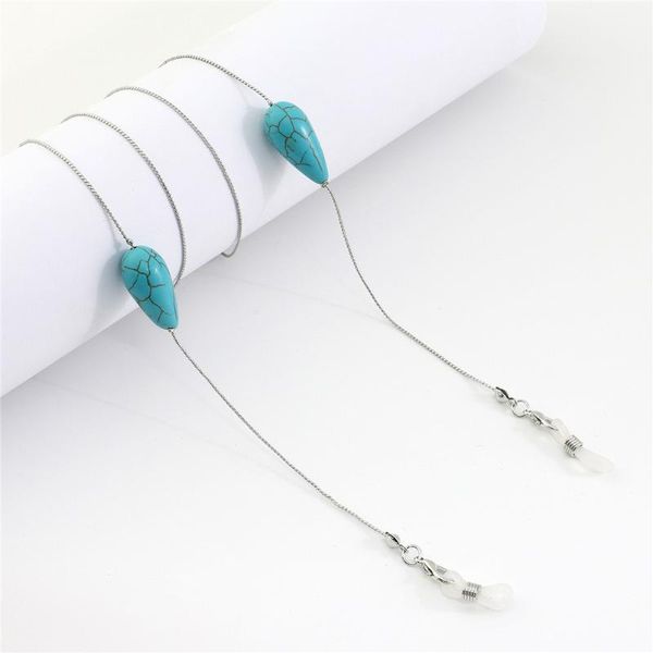 chains style 3pcs/lot natural blue turquoises drop pendant mask lanyard straps handmade non-slip sunglasses sliver chain jewelry, Silver
chains style 3pcs/lot natural blue turquoises drop pendant mask lanyard straps handmade non-slip sunglasses sliver chain jewelry, Silver
