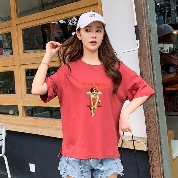 women's t-shirt casual pure cotton short-sleeved loose short korean 2021 summer soft smooth daily tee shirt, White
women's t-shirt casual pure cotton short-sleeved loose short korean 2021 summer soft smooth daily tee shirt, White